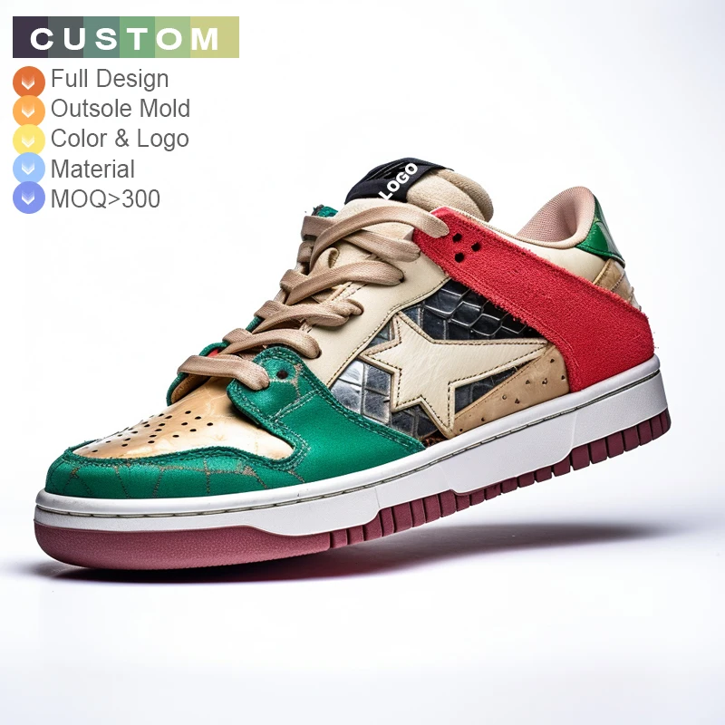 OEM Low white sneakers retro Skateboarding shoes custom logo brand trainers other trendy skateboard shoes men