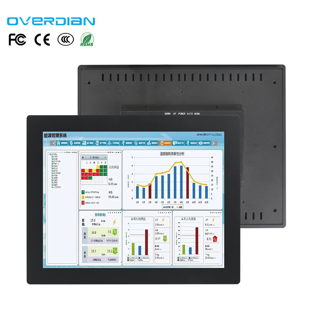Top Grade 10.1 Inch Hd Vga Input Industrial Monitor 350 Cd/M2 High Brightness Embedded / Open Frame Touchscreen Monitor
