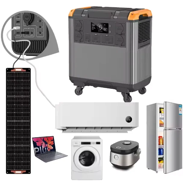 3.6kw солнечный генератор для хранения энергии ups lifepo4 220v Резервное копирование rv Кемпинг отключение 5376wh 2400w 3000w 3600w Портативная электростанция