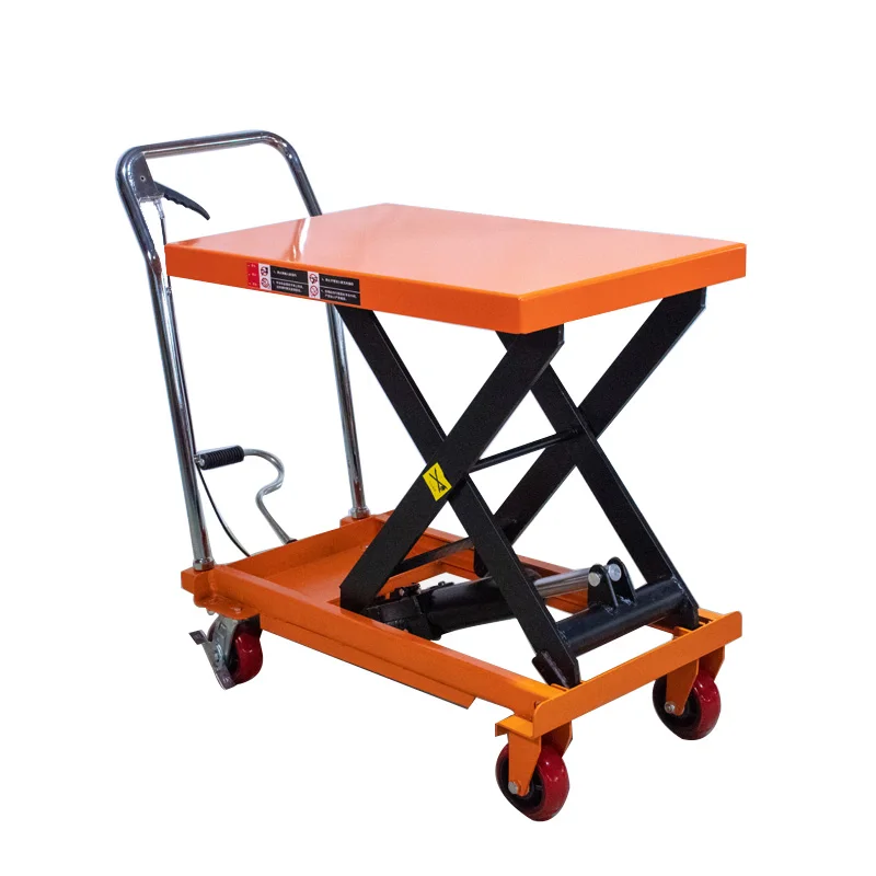 Movable platform hydraulic lift manual 500kg capacity 1.3m lifting height