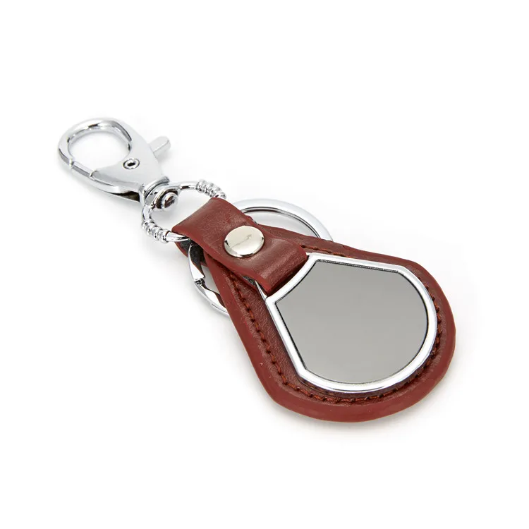 High Quality Custom Keychains Fan Shaped Zinc Alloy Car Leather Key Chain
