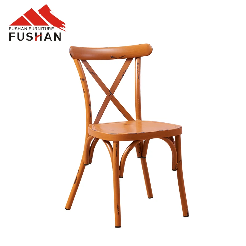 high quality vintage french industrial cafe bistro chairs wood seat restaurant metal chair for cross back desig