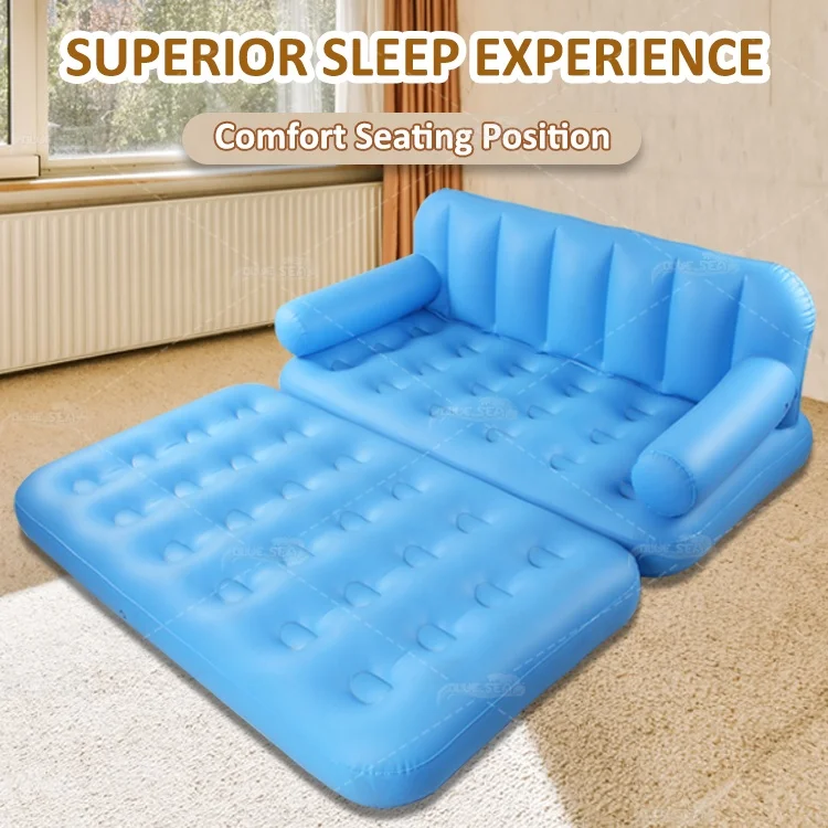 BS-sf pet motorized flowered quick animal inflatable children sofa ripstop samples 5-in-1 inflatable sofa bed