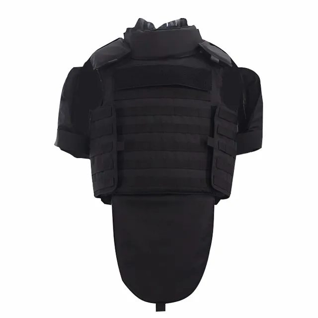 Full body protection tactical vest with soft panel hard plates