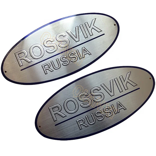 3D Aluminium sign stainless steel nameplate tag Embossed metal logo name plates