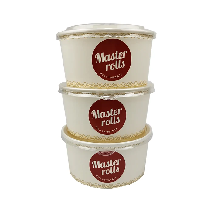 Factory low price personalized white takeaway hot food paper salad