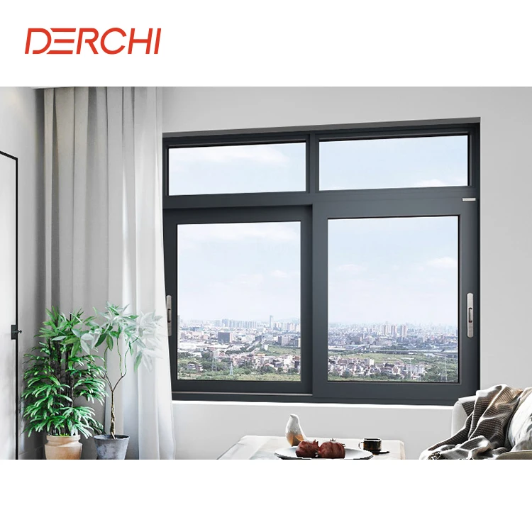 AS2047 Tempered glass 2 track 2 panel sliding window custom house window