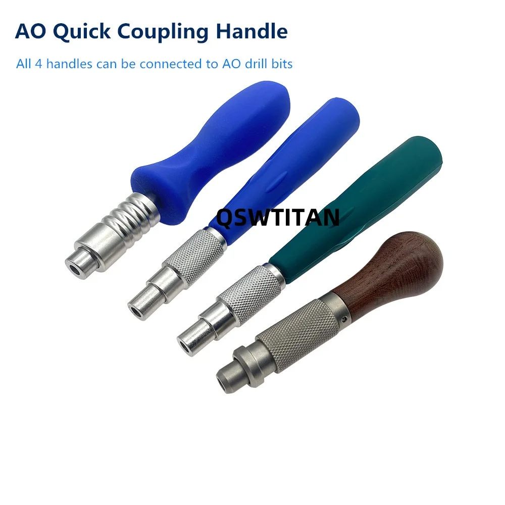 Bone AO Quick Coupling handle and AO drill bits Veterinary Orthopedic Surgical Instrument