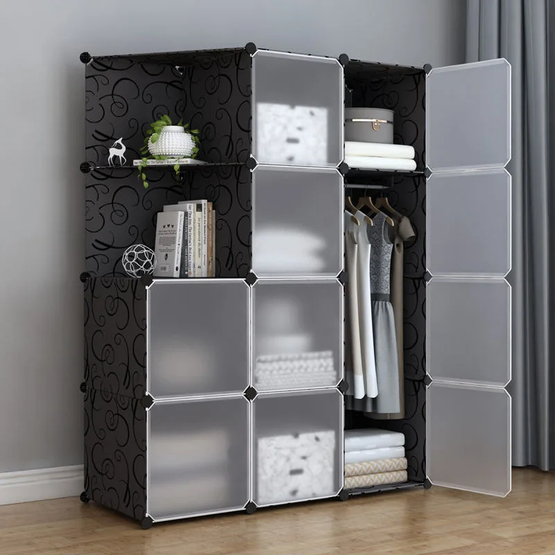 High quality hot sale plastic closet combination closet simple modern storage cabinet Bedroom Closet Wardrobe Steel