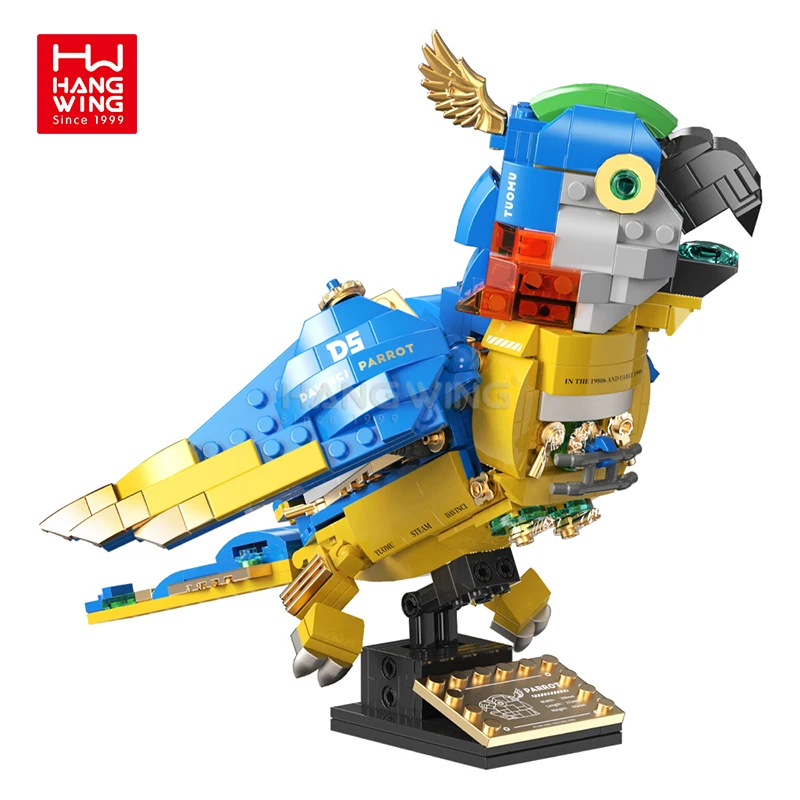 HW Small Particle Technology Parts DIY Assembly Educational Toy Set Steam Mechanical Animal Series Parrot Building Blocks 490PCS