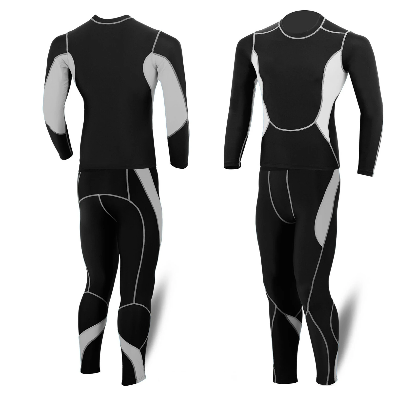 
Mens Compression Suit Activewear Sports Cycling Base Layer Tights Under Tops Men Clothing Compression T-shirt Tights Pants Suit 