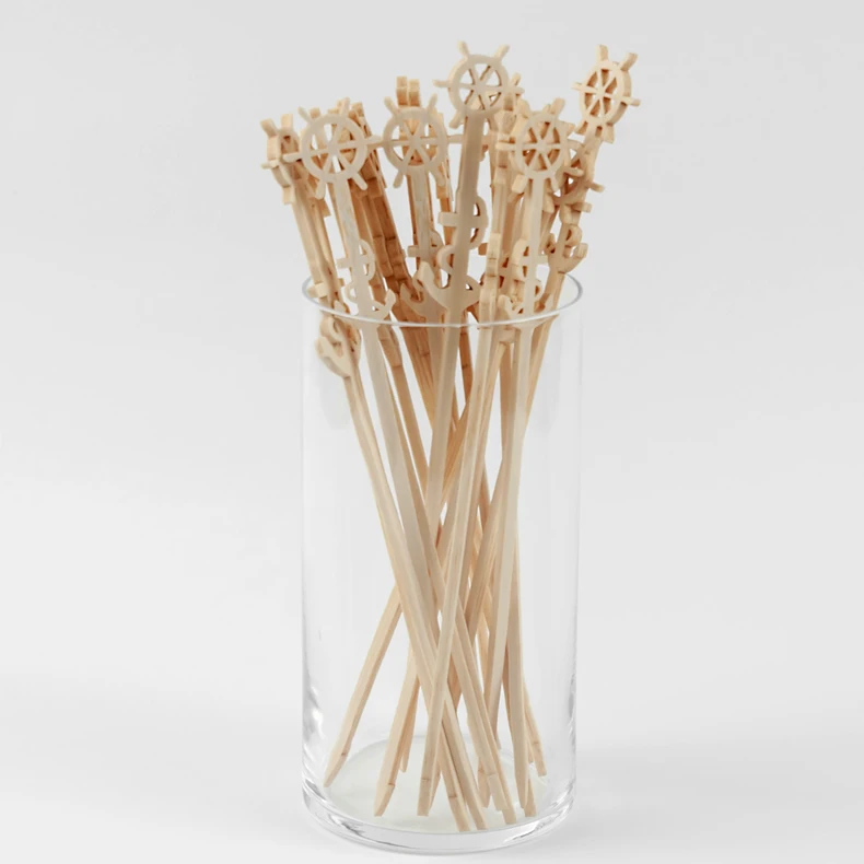 Disposable factory 100pcs Eco Friendly Long bamboo Stir Sticks