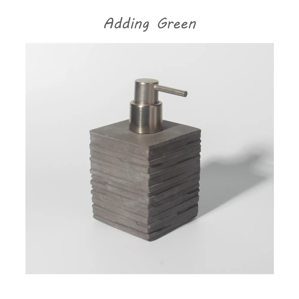 Square Shape Concrete Soap Dispenser Pure Color Cement Lotion Bottle Refillable Shampoo Container