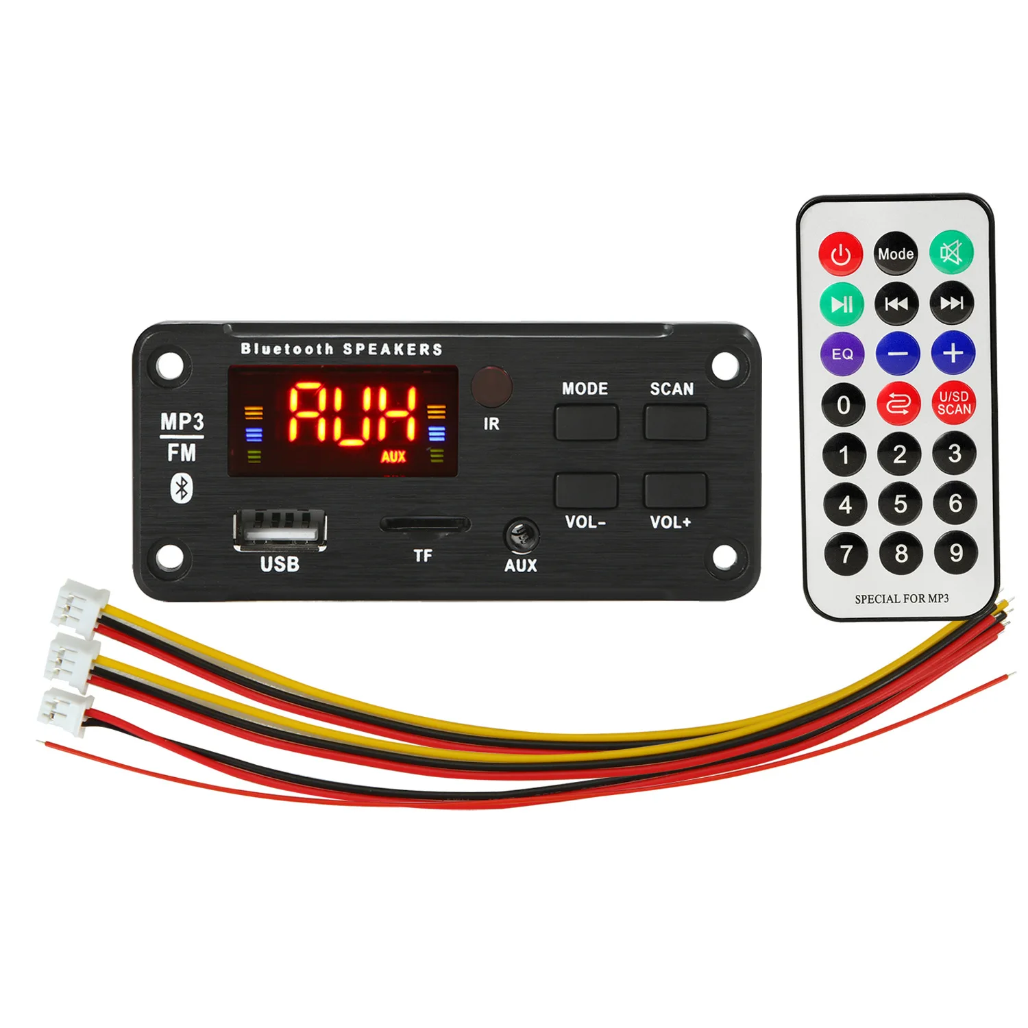 Беспроводной 12V автомобильный декодер доска автомобиля BLE MP3/WMA/USB/SD/FM-радио/AUX пластина аудио модуль цветной экран MP3 динамик
