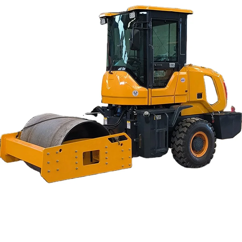 Construction foundation compaction small vibrating roller with cab can be equipped with air conditioning roller