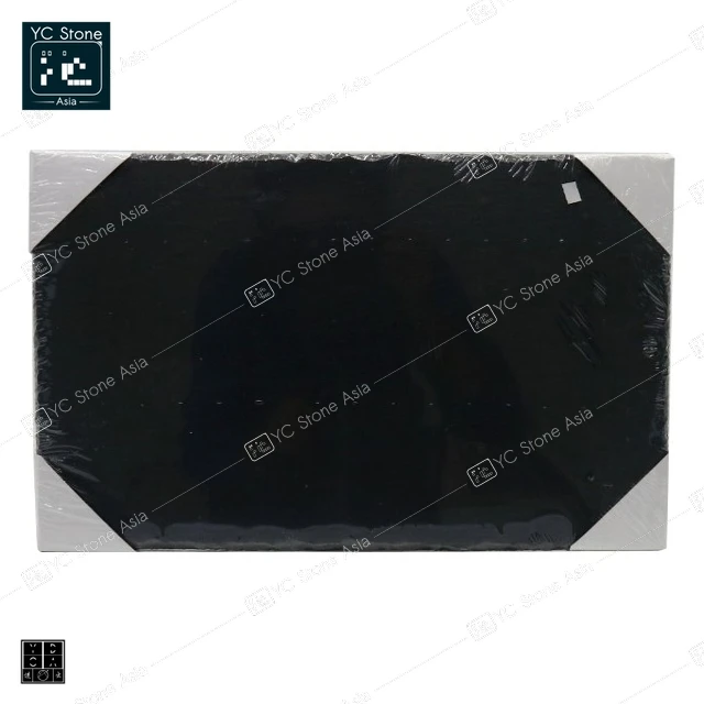 
ZIRAN Amazon Natural Black Rectangle Slate Plate Wholesale Food Tray Plate Black Cheese Board Kitchen Plate Cheese Tray Slate 