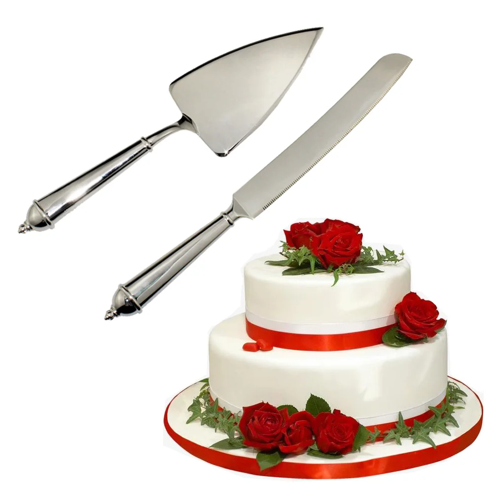 
wholesale custom metal pizza spatula pie pastry shovel serrated edge bread slicer decorating wedding cake server and knife sets 