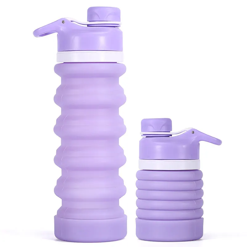 Silicone Sports Drink Water Bottle Foldable Custom Logo Designed Grm Botella De Agua Collapsible Water Bottle