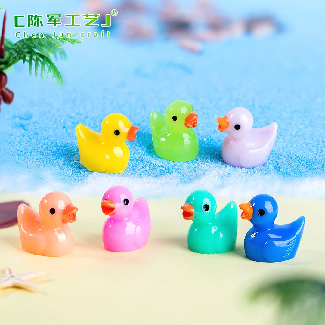 Yellow duck doll pendant Moss landscape miniature decorative accessories resin crafts