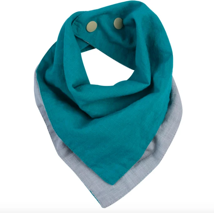 
Luxuriously Soft 100% Organic Cotton Muslin Multi-use Reversible Dribble Bib 