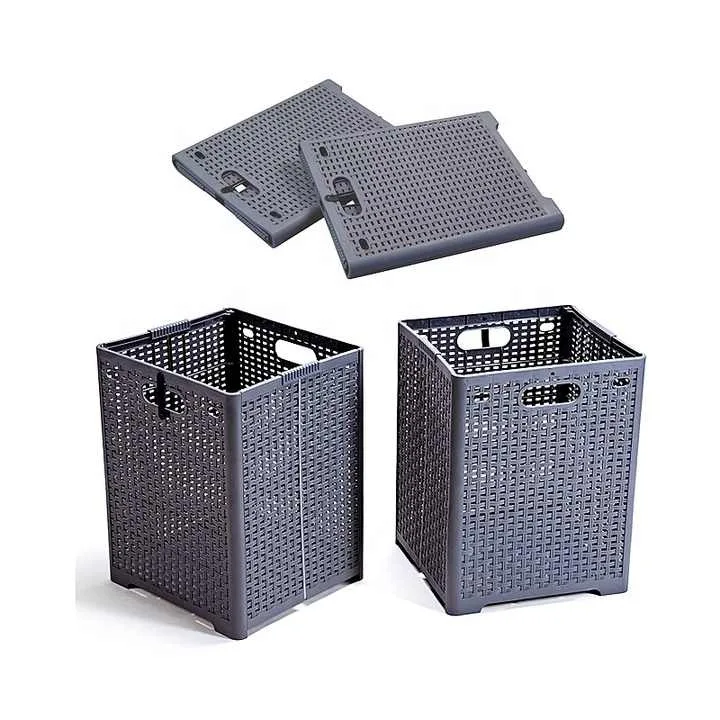 Home Storage Basket Collapsible Plastic Laundry Basket Folding Laundry Organizer Basket