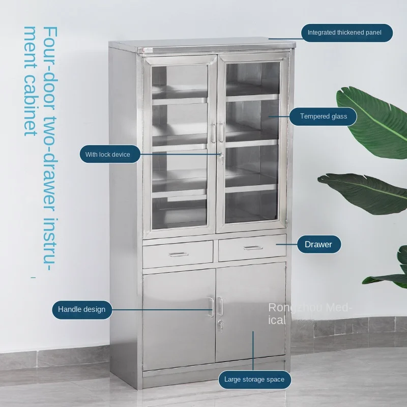 FACTORY HOT SELL Hospital Furniture Medical Storage Cabinet Hospital Stainless Steel Disposal Treatment Cabinet