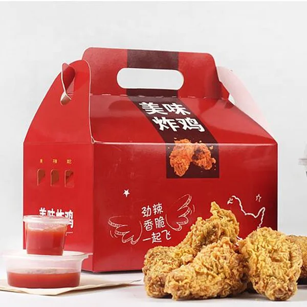 Custom Food Grade Paper Fast Food Packaging Roast Fried Chicken Take Out Boxes