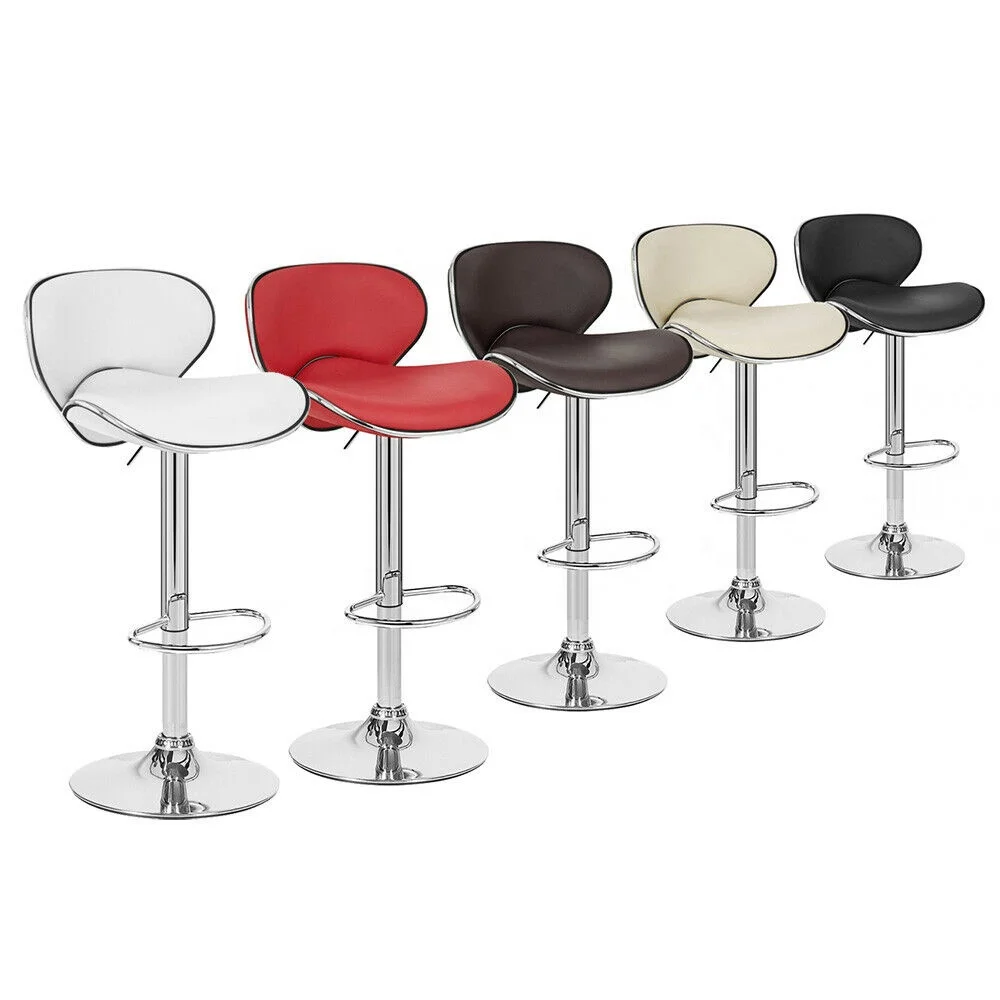 Modern swivel kitchen counter leather bar stool with backrest