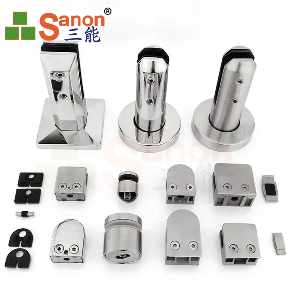 SANON 304 316 Stainless Casting Manufacturers Glass Balustrade Fittings Stainless Steel Accessories For Handrail Stair