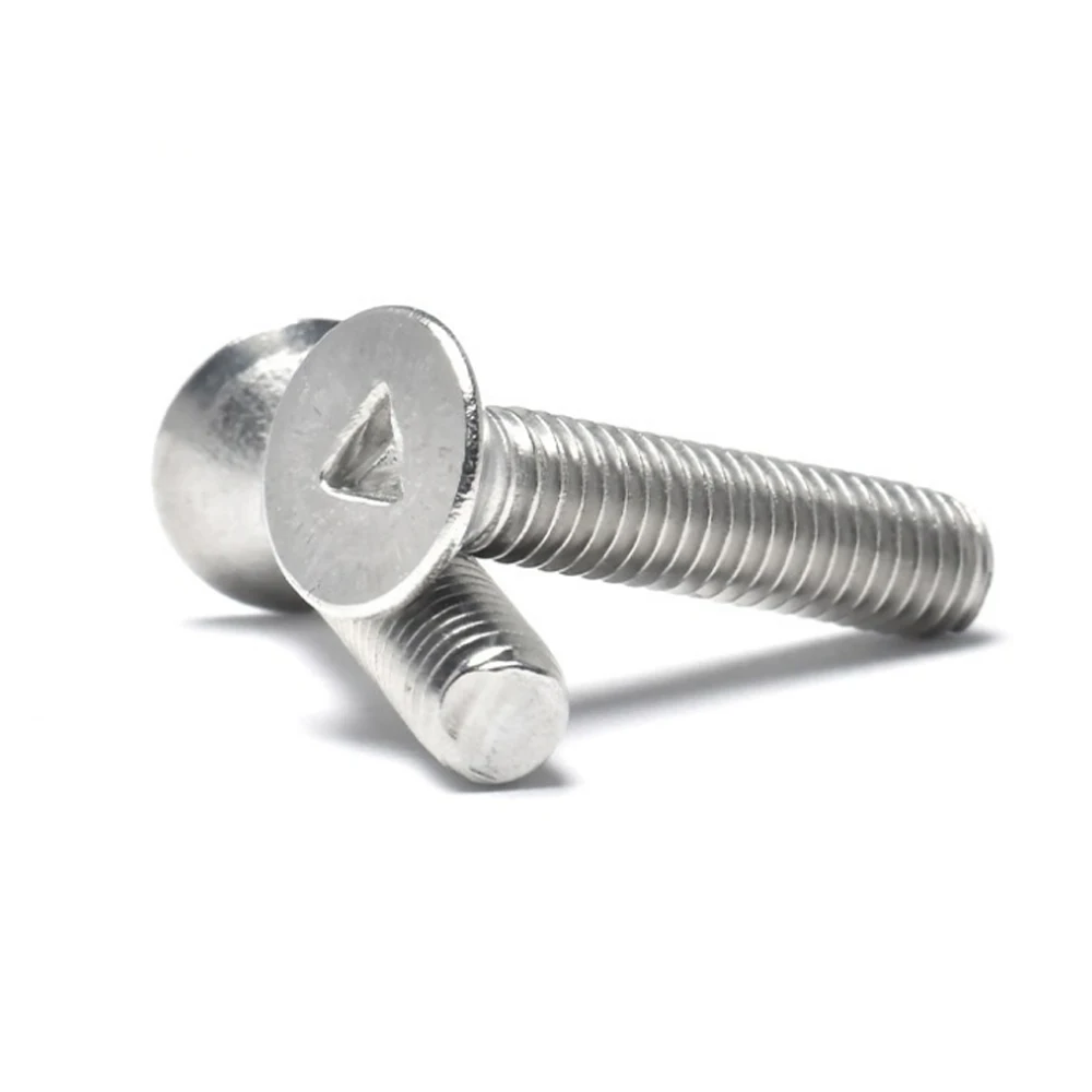 Stainless steel 18-8 Triangle Flat countersunk head machine Threads Customized special Security screw