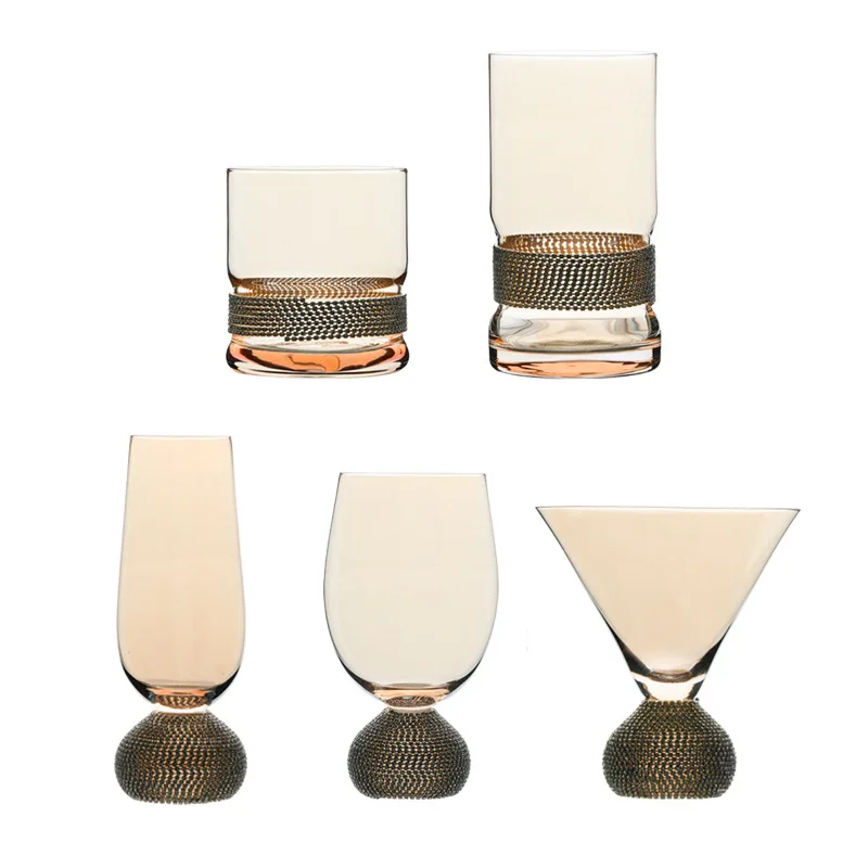 Light crystal twist diamond red wine glass whisky glass champagne glass ice cream cup dessert cup