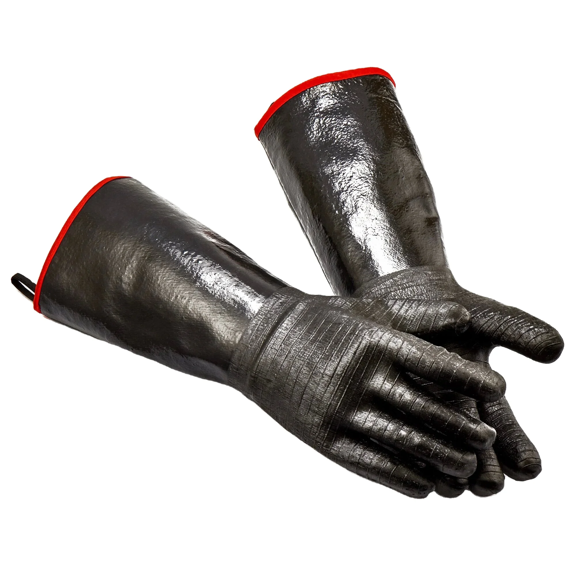 Baking Oven Oil Resistant Neoprene Coating 932 F Heat Resistant Cooking Barbecue Grill BBQ Gloves  with Long Sleeve