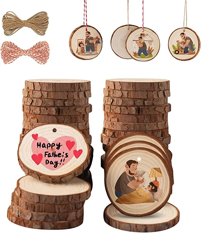 Unfinished Pine Round  natural wooden slices  birch wood Tree large  slices with bark  for crafts