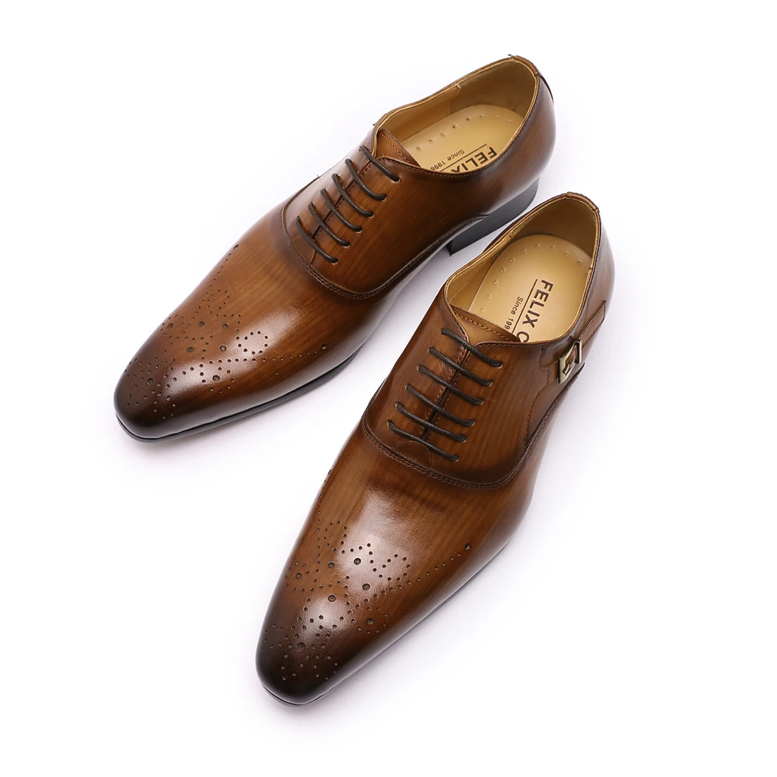 Wholesale fashion formal classy oxford casual men white genuine leather dress shoes