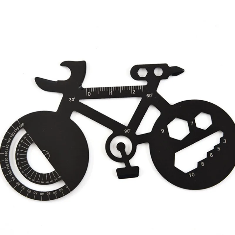 Custom Portable Stainless Steel EDC Bike Card Tool Multifunctional Outdoor Adventure Screwdriver Creative Bottle Opener Wrench