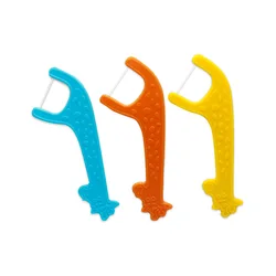 100% PLA Biodegradable Material Cartoon Giraffe Design Dental Floss Pick Eco-Friendly Dental Floss Toothpick Manufacture