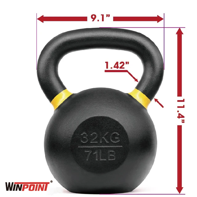 Winpoint Powder high quality gym equipment cast iron powder coated kettlebell for gym exercise