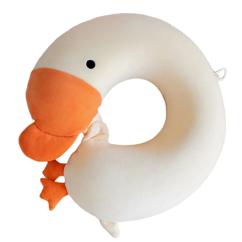 Cute Cartoon Animal Series Travel Neck Pillow Animal Shape Stuffed Goose for Children Custom Neck Pillow for Sleeping