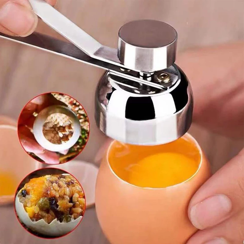 Stainless Steel Egg Topper Cracker Opener for Soft Boiled Eggs Shell Cutter Knocker Raw Egg Opener Kitchen Tools