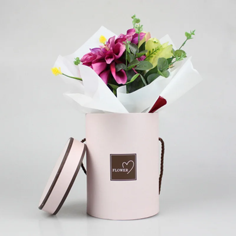 
Luxury Design Wholesale Custom Cylinder Flower Gift Box Beauty Paper Round Flower Box 