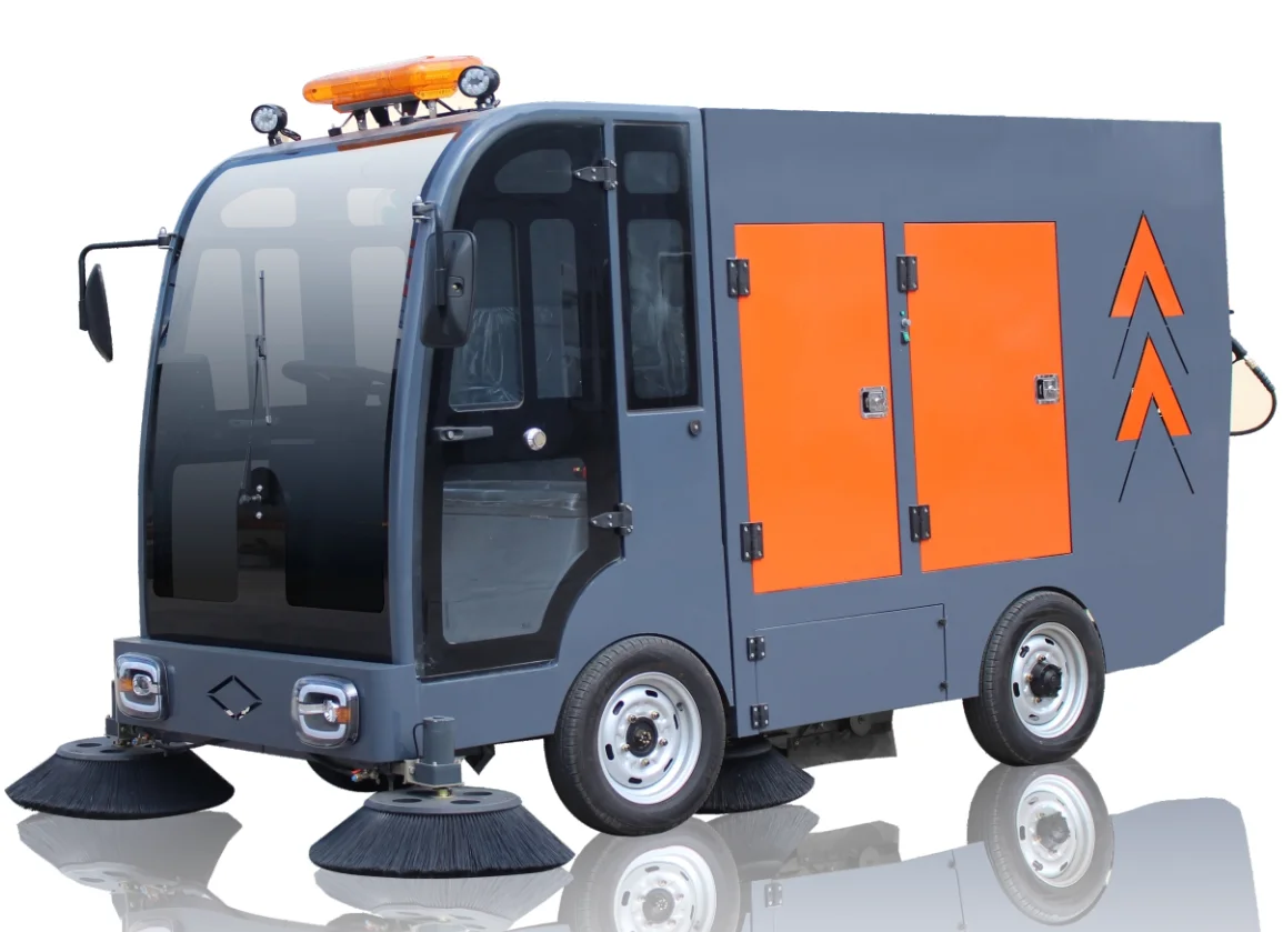 Large Electric Road Sweeper Street street-sweeping