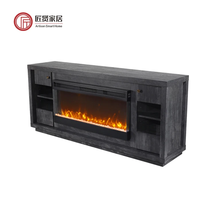 65 Inch Living Room Furniture Modern TV Cabinet Media Console Fireplace TV Stand MDF TV Unit