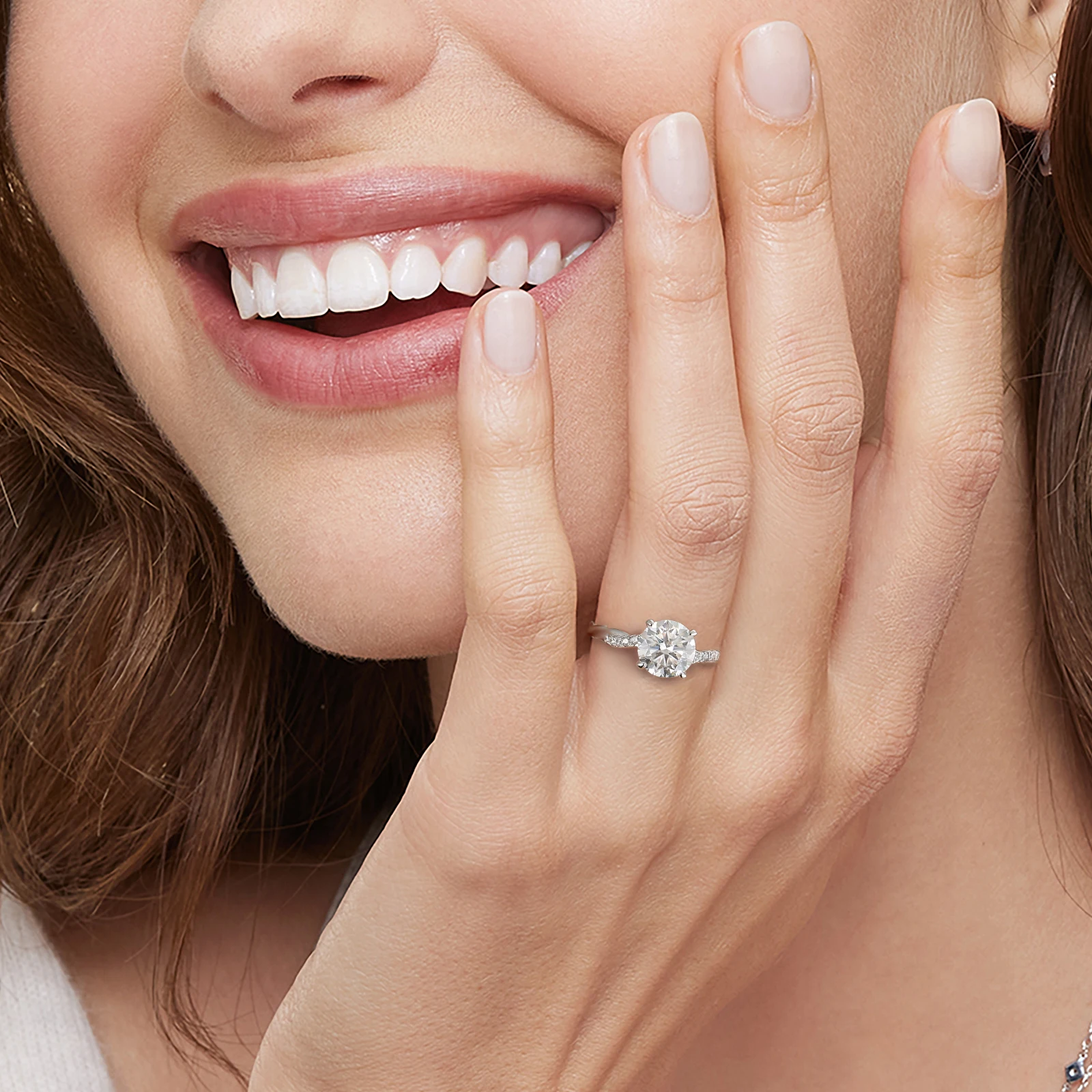 18K Solid White Gold 4-Prong Petite Twisted 1.0 CT IGI Certified Lab-Grown Diamond Women Wedding Engagement Promise Bridal Ring