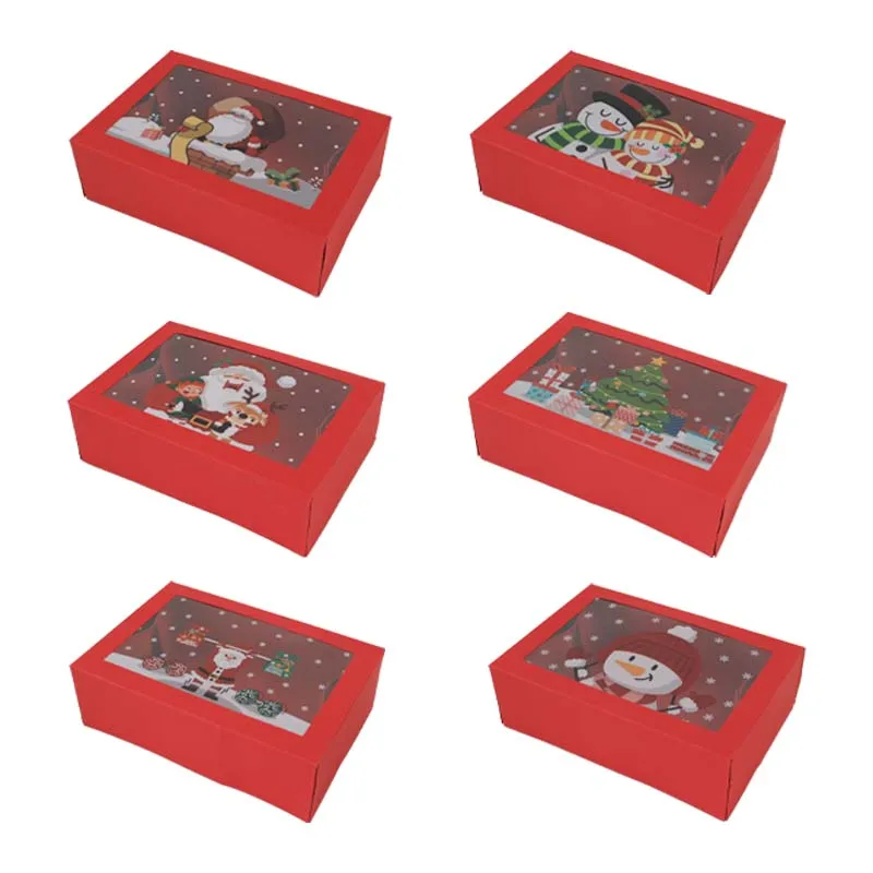 Treat boxes For Donuts Cupcake Candy Gift Giving Holiday  Baking Box Christmas Paper  Red cookie Boxes