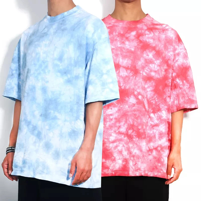 Custom Streetwear Unisex Heavywight Hiphop Basic Oversize Washed Tie Dye Men T Shirt