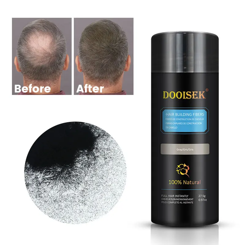 Hot Sale fibra capilar Waterproof Hair filler Fiber Black Powder Fibre Hair Loss Cover Up Instantly Thick Hair Building Fibers