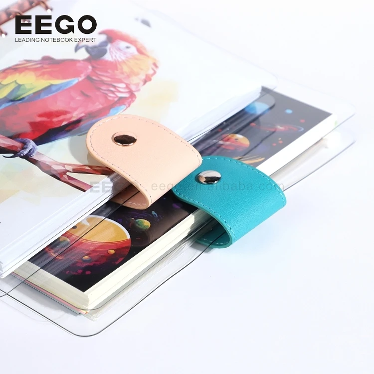 New White Clear Pvc Soft Cover Customised Wholesale Refillable Loose Leaf Journal 6 Ring Binder Gold A5 Notebook With Divider