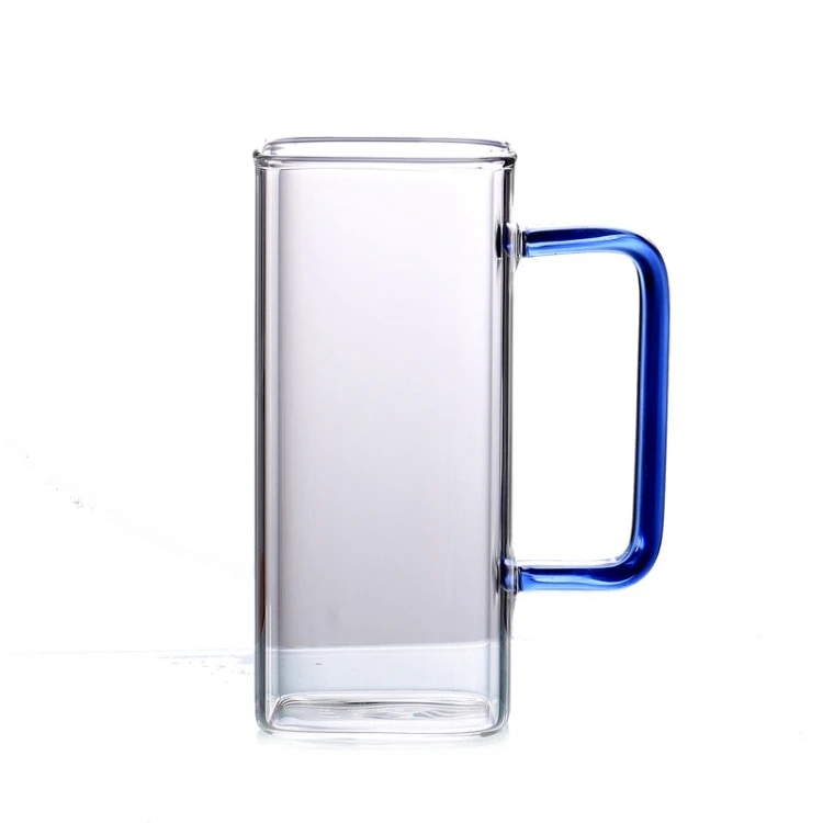 daily juice color handle heat resistance square shaped frozen drink expresso water glasses
