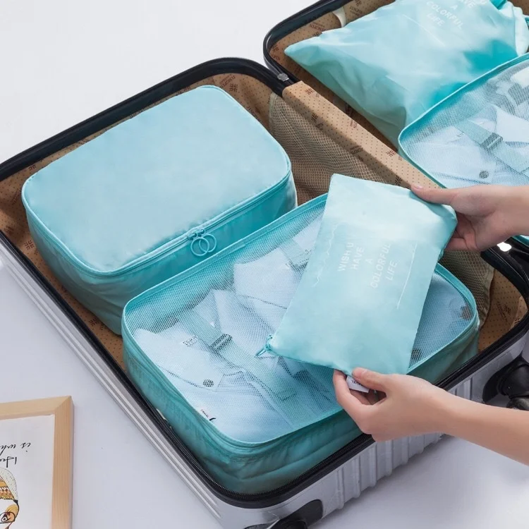 Travel Accessories Customized Cloth Pouch Packing Cube Luggage Organizer Set Bag Travel Packing Cubes Storage Bags