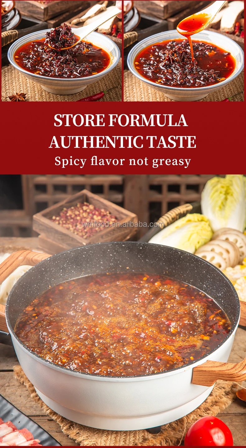 Original manufacture supplier clear oil spicy hot pot soup base condiments hot pot sauce seasoning